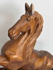 Vintage Carved Wooden Horse Figurine
