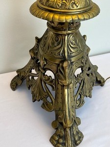 Antique Brass Ornate Table Lamp