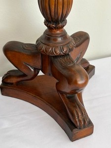 Pair of Unique Wood Carved Candle Holders