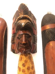 Collection of Four Carved Wood Masks
