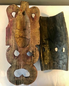 2 Marvelous Elaborately Carved Wooden Masks