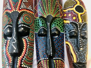 3 Colorful Wooden Masks