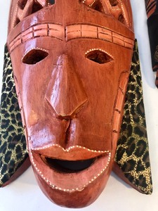 Two Decorative Composite Wall Hanging Masks