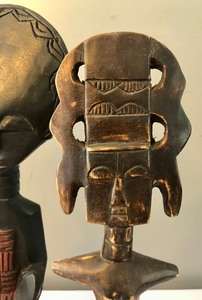 2 Carved Wood Ethnic Figurines