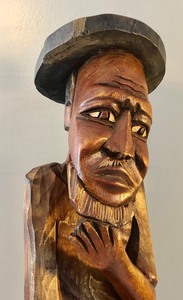 Carved Wooden Drummer Figurine