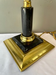 Gold Colored Desk Lamp with Marble Accents