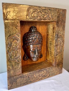 Wooden Framed Mask Decor