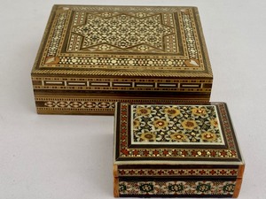 Two Persian Marquetry Boxes
