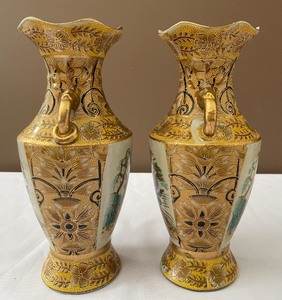 Pair of Lovely Painted Asian Vases