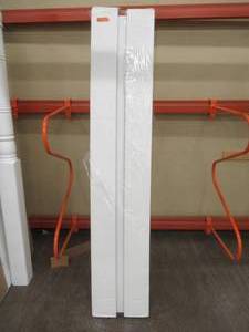 32 in. x 96 in. Smooth Flush Primed Solid Core MDF Interior Closet Bi-Fold Door with Matching Trim - May be missing partshardware.