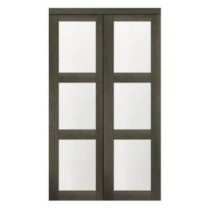 ReliaBilt 3-LITE 2460 Gray MDF Sliding Closet Door (Common 48-in X 80-in Actual 48-in x 80-in) EU2460IAFGE048080 - May be missing partshardware.