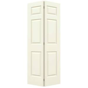JELD-WEN 36 in. x 80 in. Colonist Vanilla Painted Smooth Molded Composite MDF Closet Bi-fold Door THDJW159900128.