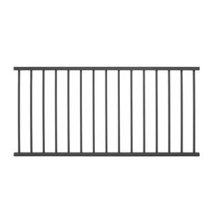 Assembled Matte Black Aluminum Deck Railing Kit with Balusters - Panel only. For 6 x 36 rail height.