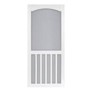 36 in. x 80 in. Brookgreen Solid Vinyl White Screen Door, BRK36 - FRAME IS BROKEN NEEDS TLC.