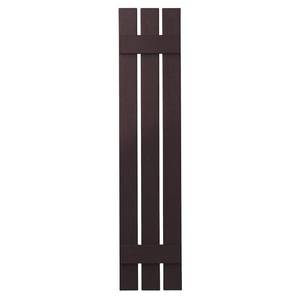 12-34 in. x 51 in. Polypropylene 3-Board Open Board and Batten Shutters Pair in Winestone.