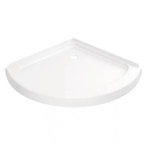 38 in. L x 38 in. W Corner Shower Pan Base with Corner Drain in White.