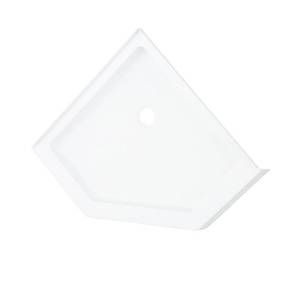 Delta 38-12 in. x 38-12 in. Neo-Angle Single Threshold Shower Base in White.