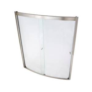 Ovation 60 in. x 72 in. Framed Bypass Shower Door in Satin Nickel and Clear Glass.