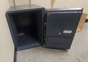 lot 613 image: 2.1 cu. ft. WaterproofFire Resistant Digital Lock Safe, 2096DF With Keys - Cracked on front corner.