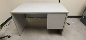 lot 616 image: Gray Two-Drawer Desk