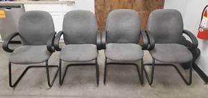lot 633 image: Set of 4 Commercial Guest Chairs - Need cleaning, one missing back cloth cover