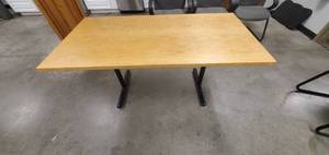lot 626 image: Wooden Lunchroom Table