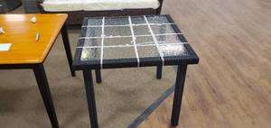 lot 652 image: Wicker Square Table in Black Outdoor Dining Table