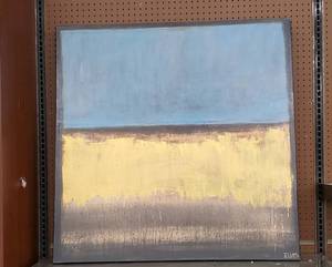 lot 664 image: 40 in. x 40 in. Golden Horizons by Elias Printed and Painted Canvas Wall Art