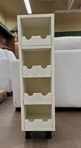 lot 700 image: Shaker Assembled 9x34.5x14 in. Base Wine Rack with Matching Interior in Vanilla White,  BWR9-WS - Scratch & dent