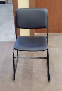lot 714 image: Commercial Guest Chair, Black - large cut on back of chair.