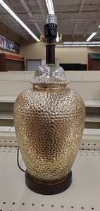 lot 751 image: Fangio Lighting 20 in. Antique Brown Mercury Glass and Oil-Rubbed Bronze Metal Table Lamp W-5123