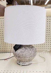 lot 753 image: Imran 21 in. Light Gray Table Lamp with White Shade, TBL4353A - Floor model