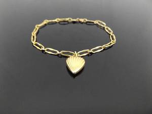 14K Yellow Gold Shell Charm Bracelet