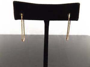 14K Yellow Gold Serpentine Chain Link Post Earrings