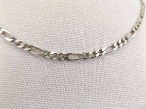 .925 Sterling Silver Thicker Figaro Link Necklace
