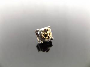 .925 Sterling Silver 14k Yellow Gold PANDORA ALE #790549D Wedding Bead