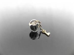 .925 Sterling Silver 14k Yellow Gold PANDORA ALE #790288 Key to my Heart Bead