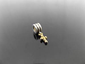 .925 Sterling Silver 14k Yellow Gold PANDORA ALE #790169 Cross Bead