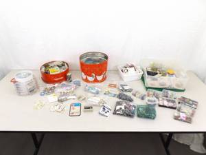 Large Lot of Buttons, Fasteners, and Other Decorative Seamstress Accessories
