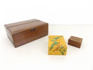 Lot of 3 Vintage Wood Boxes