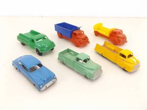 Lot of Vintage Metal Tootsie Toy and Ideal Plastic Toy Trucks