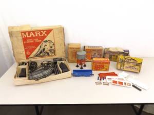 Vintage Marx Electric Train, Tracks, Plastic Houses, etc.
