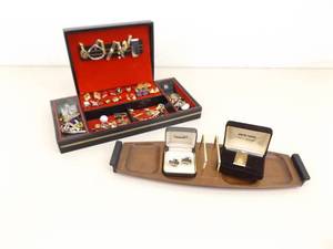 Lot of Vintage Mens Jewelry, Cufflinks, Tie Clips, Knick Knacks, etc.