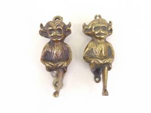 2 Antique Brass Devil Door Knockers