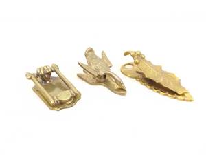 Antique Brass Hand Door Knocker and 2 Antique Brass Paper Clips&nbsp