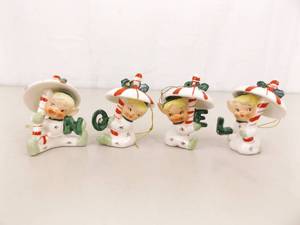 Set of Vintage Napco Porcelain Pixie Elf Figurines