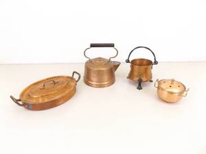 Lot of Misc. Vintage Copper Pots, etc.