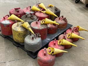 Pallet Lot Of Assorted Steel Fuel Cans