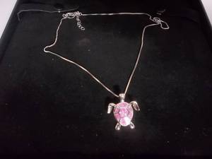 Necklace-Silver Chain Marked 925 With Turtle Charm Marked 925