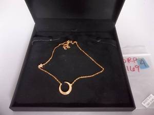 Necklace-Gold Tone Chain With Rhinestone Crusted Moon & Star